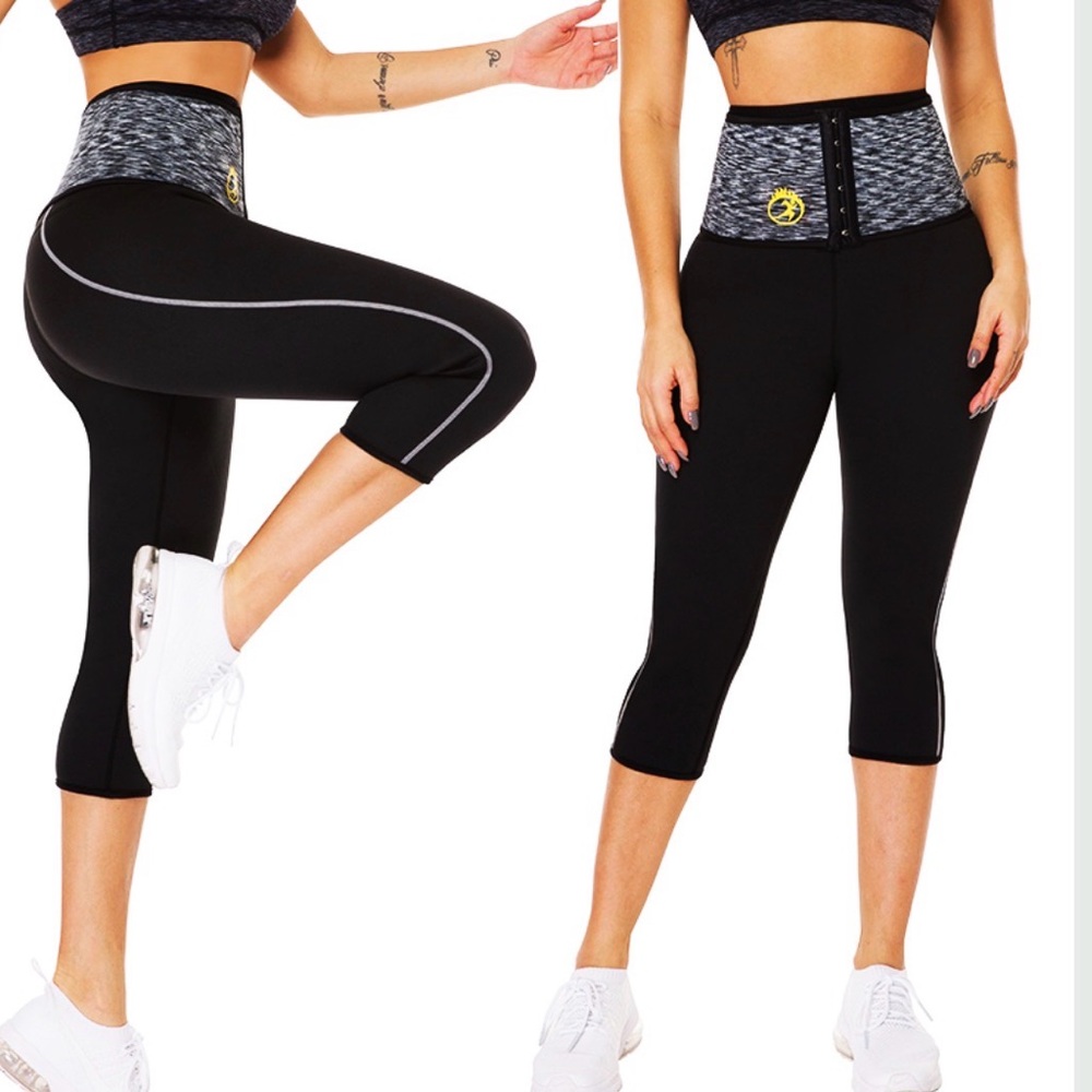 Compression Waist Fitness Sweat Pants – Women’s Capri Leggings